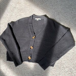grey knit cardigan